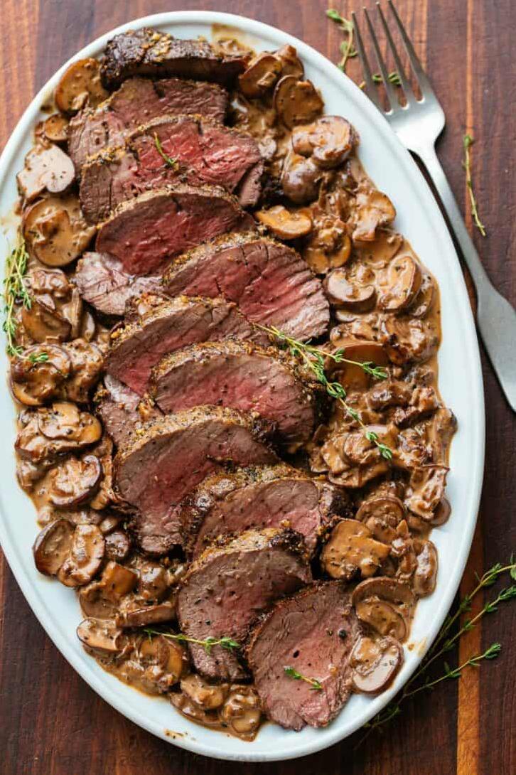  A classic steakhouse dish, upgraded with a mushroom and onion make sauce and drizzled with