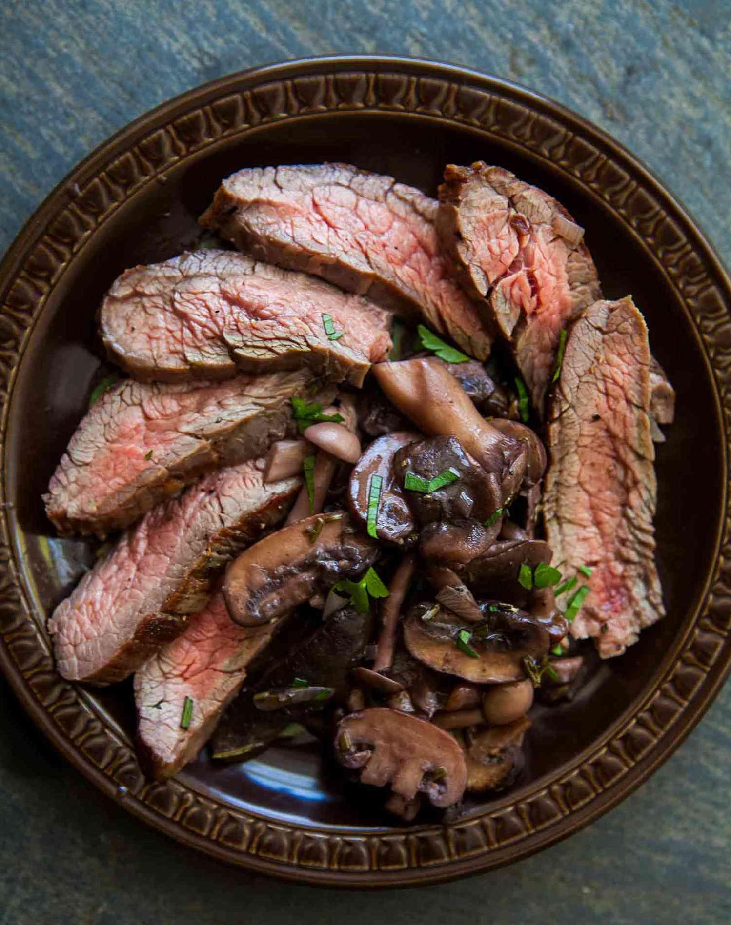  A drizzle of rich mushroom wine sauce takes this dish to the next level.