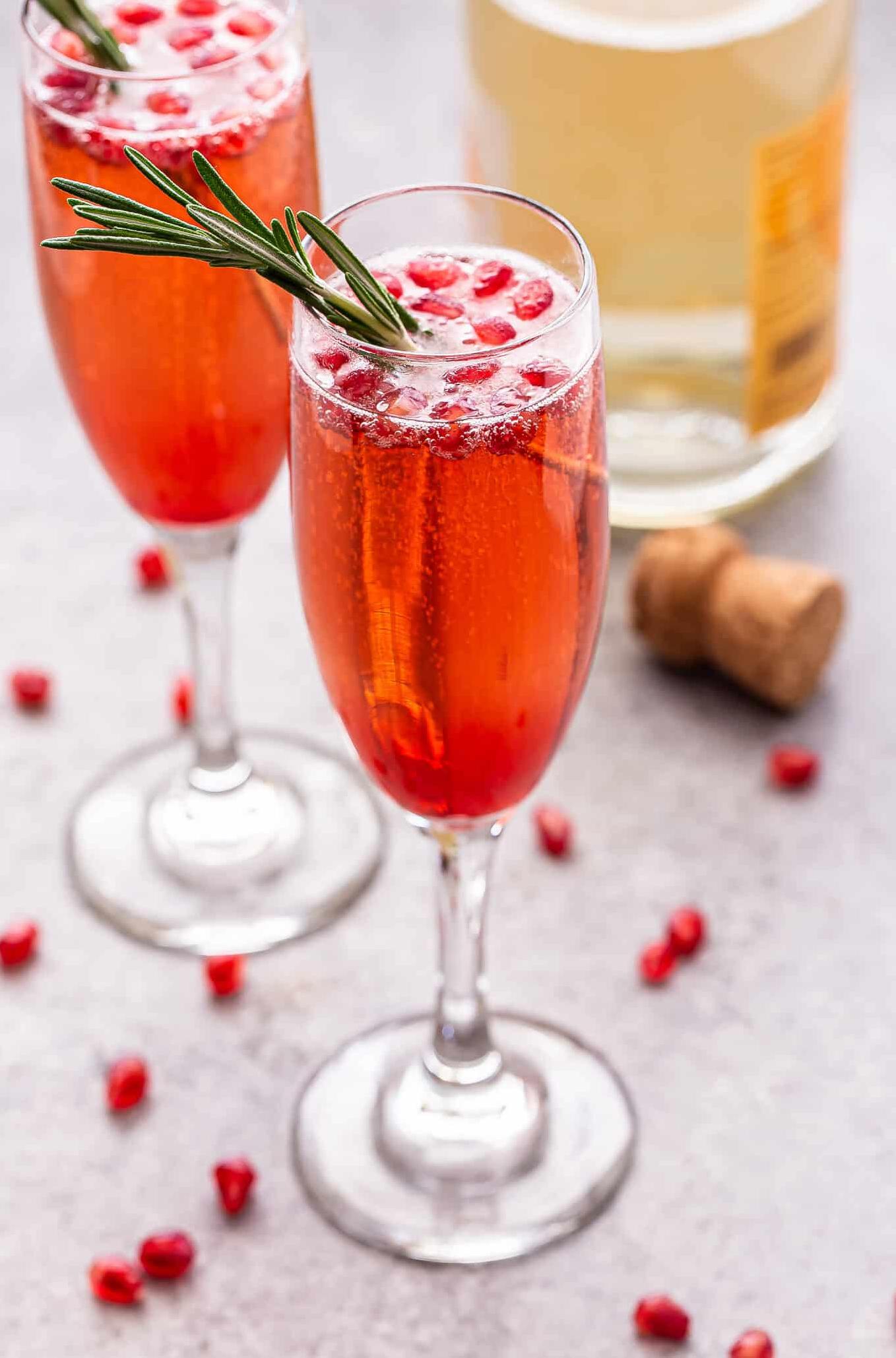  A festive touch for any celebration on this Pomegranate Cranberry Champagne Cocktail.