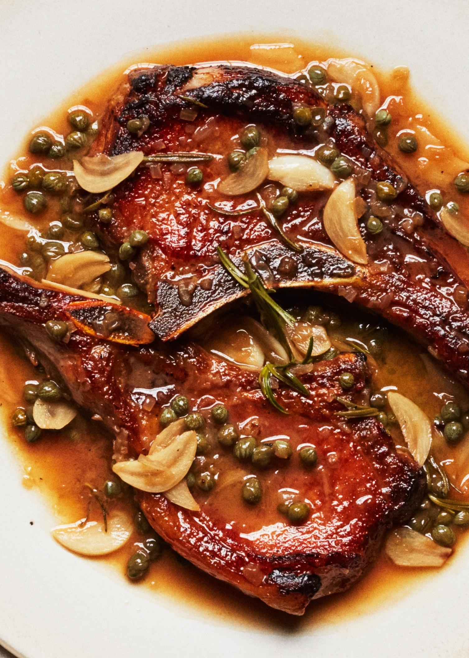  A glass of good red wine is the perfect pairing for this exquisite pork dish.