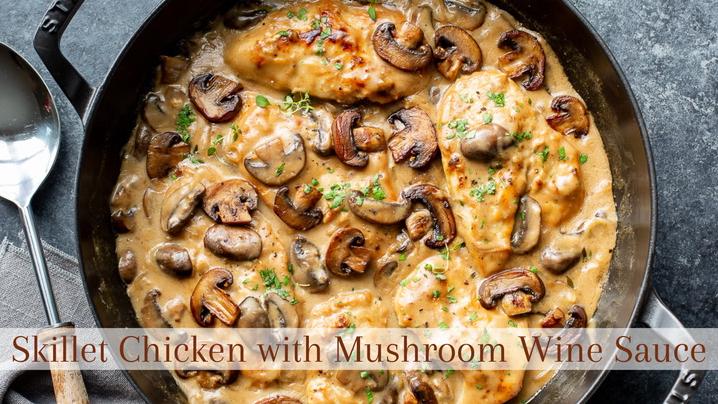  A hearty bowl of comfort with savory portobello mushrooms and rich red wine