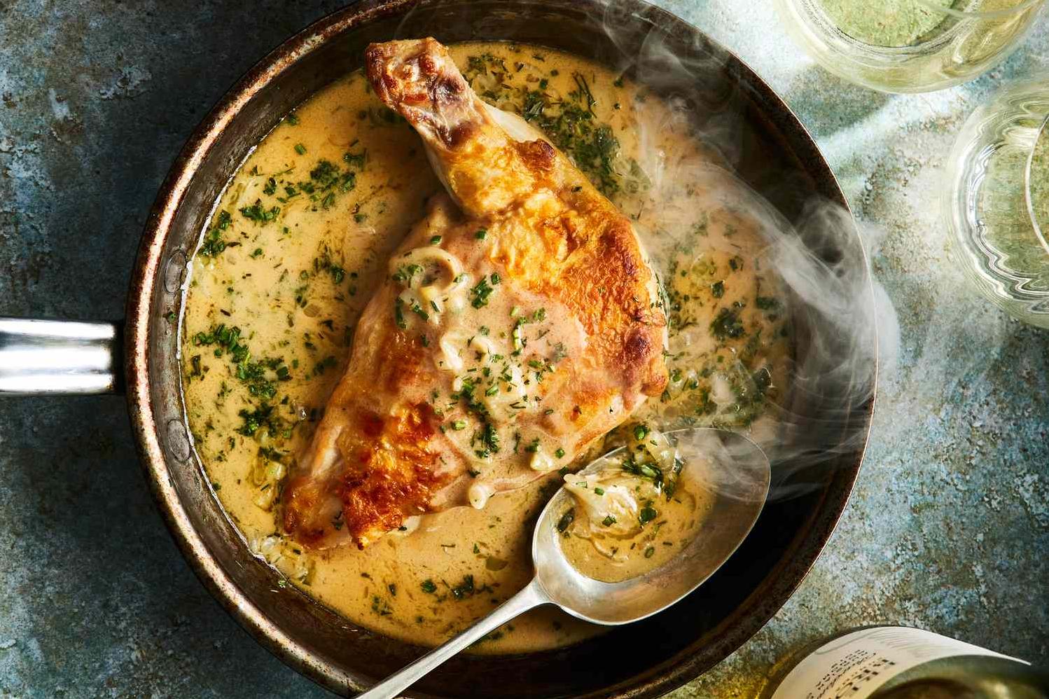  A match made in heaven: chicken, white wine, and fresh herbs