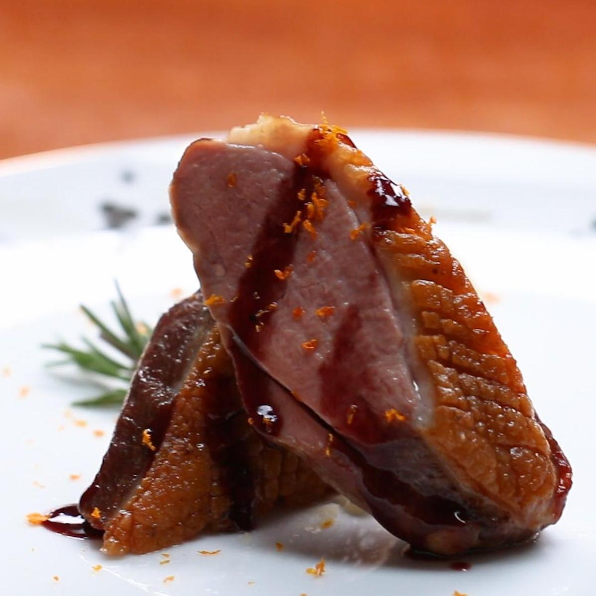  A match made in heaven - duck, marmalade, and wine.