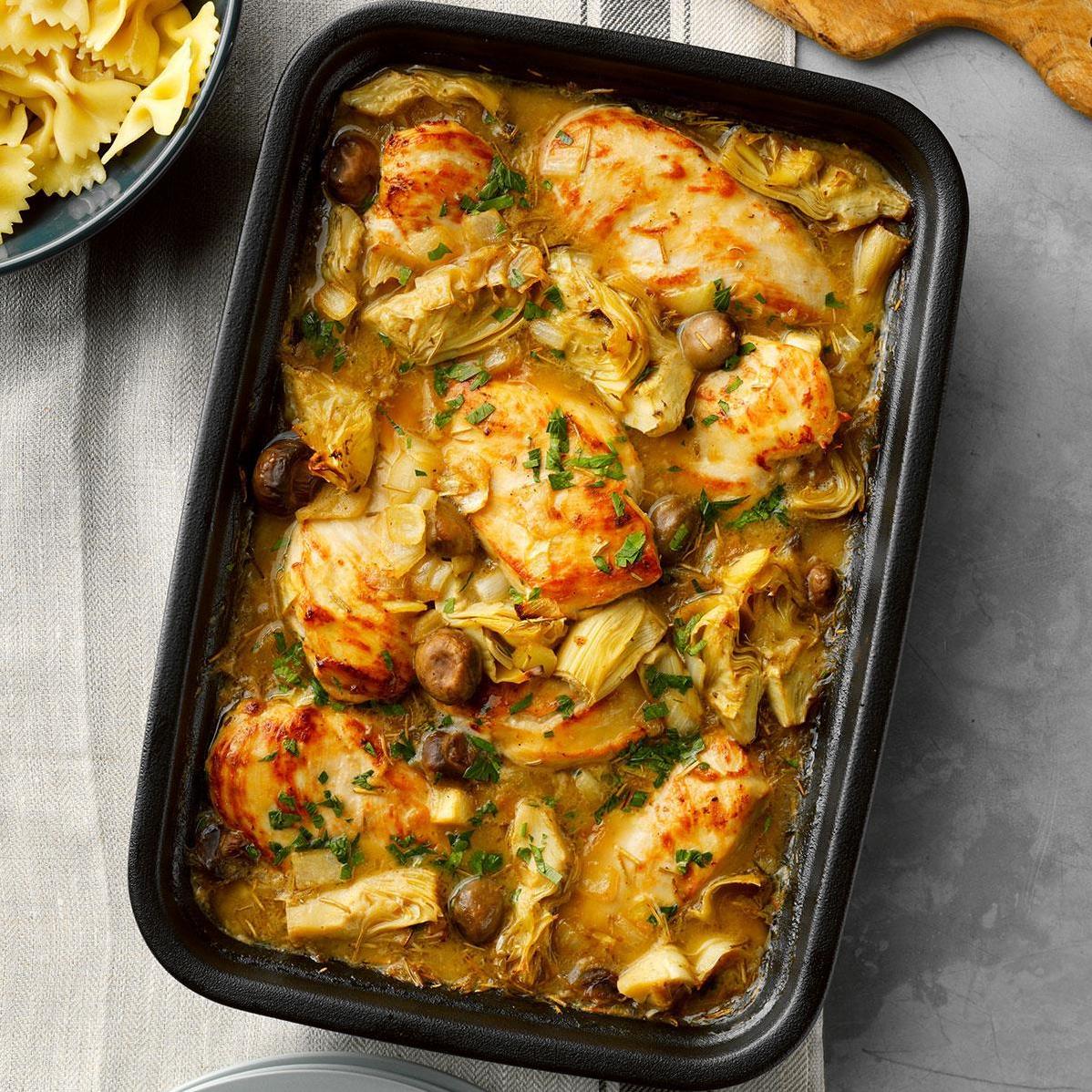  A perfect balance of tender chicken, fresh artichokes, and delicious spices