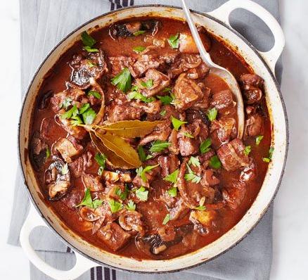  A perfect meal for cold winter nights. This beef and red wine casserole is the ultimate comfort food.