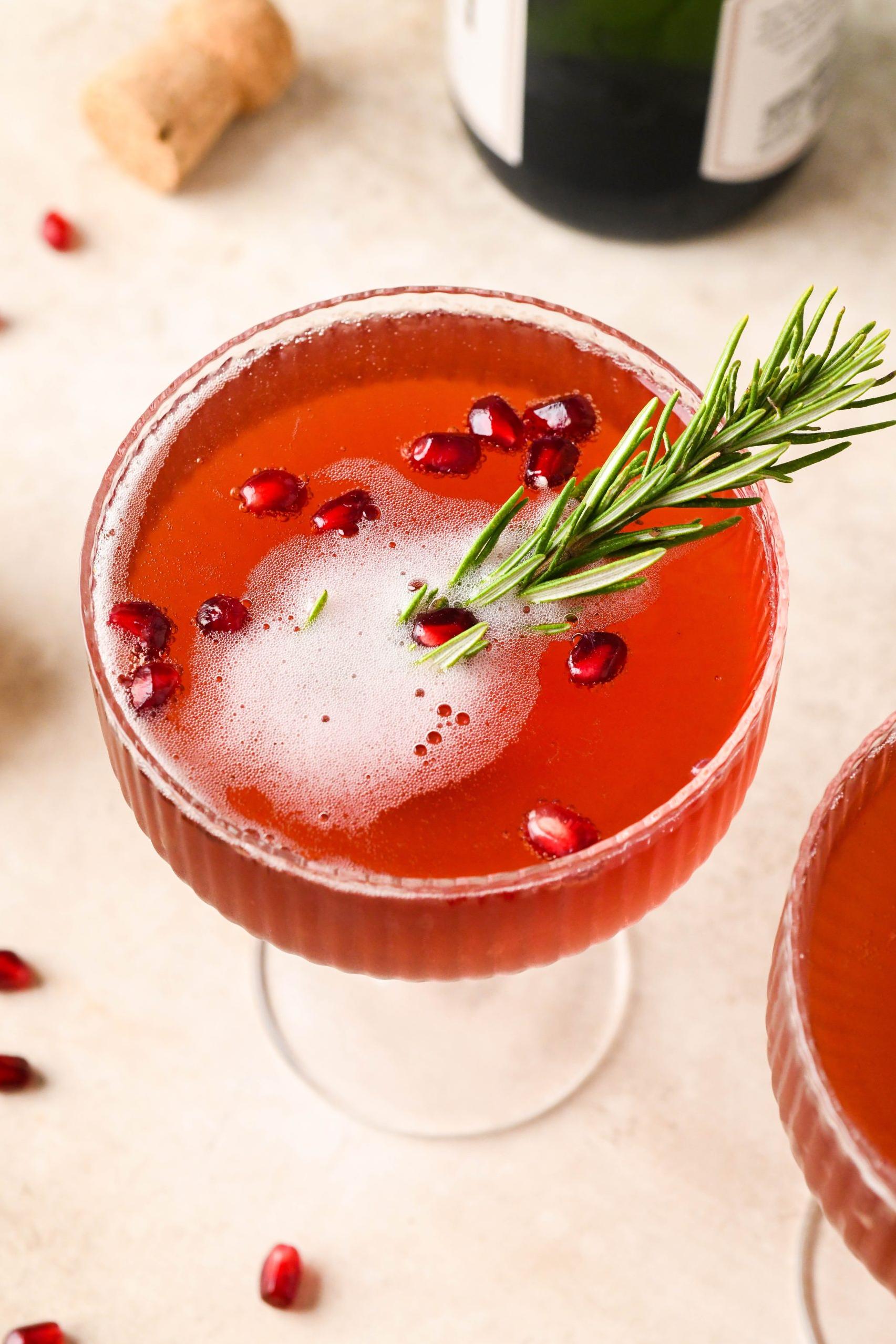  A pomegranate twist on the classic champagne cocktail.