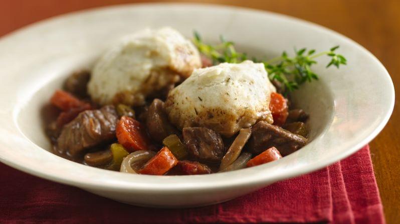  A savory combination of tender beef, veggies, and red wine make this stew a crowd-pleaser.