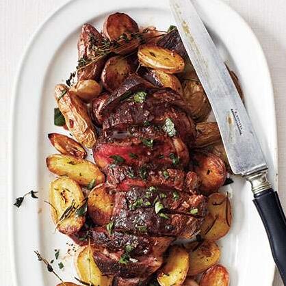  A steak that is seared to perfection and covered in a bold, rich wine reduction.