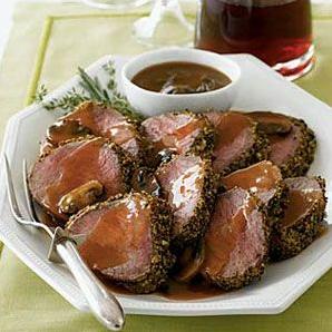  A succulent and juicy French-style roast fillet of beef