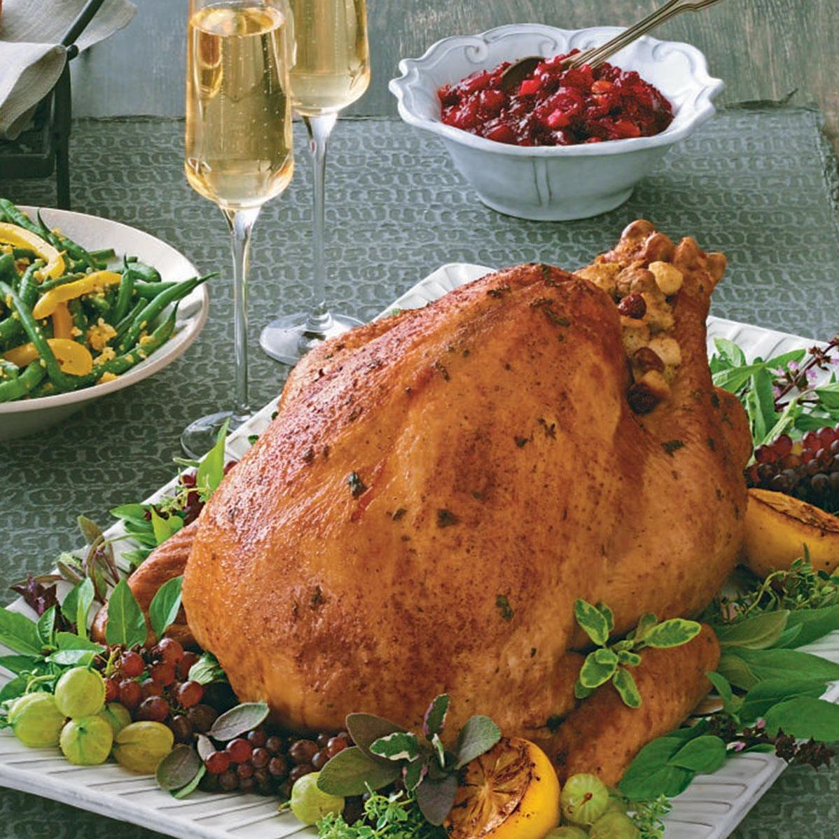  A toast to a festive feast with turkey and champagne sauce!