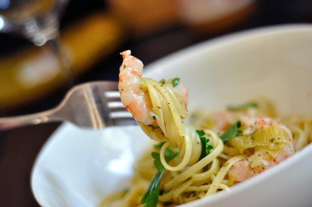  A touch of white wine makes this pasta dish extra special.
