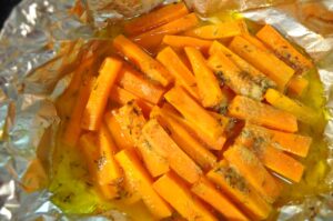 Baked Carrots With Cumin, Thyme, Butter and Chardonnay