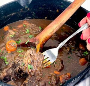 Beef and Mushroom Stew in Red Wine