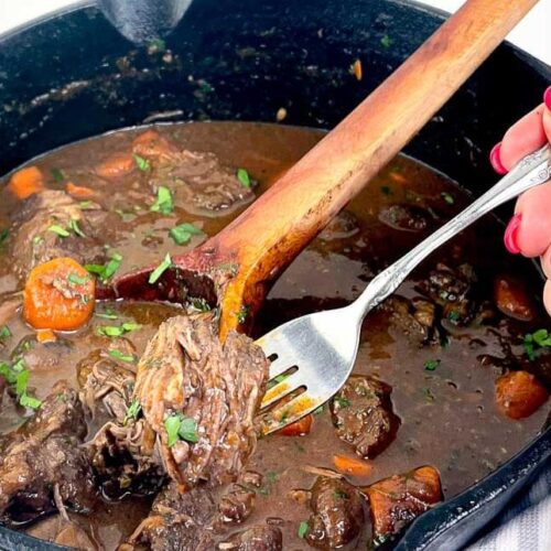 Beef and Mushroom Stew in Red Wine