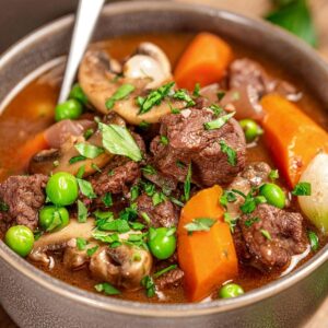 Beef and Vegetables in Robust Red Wine