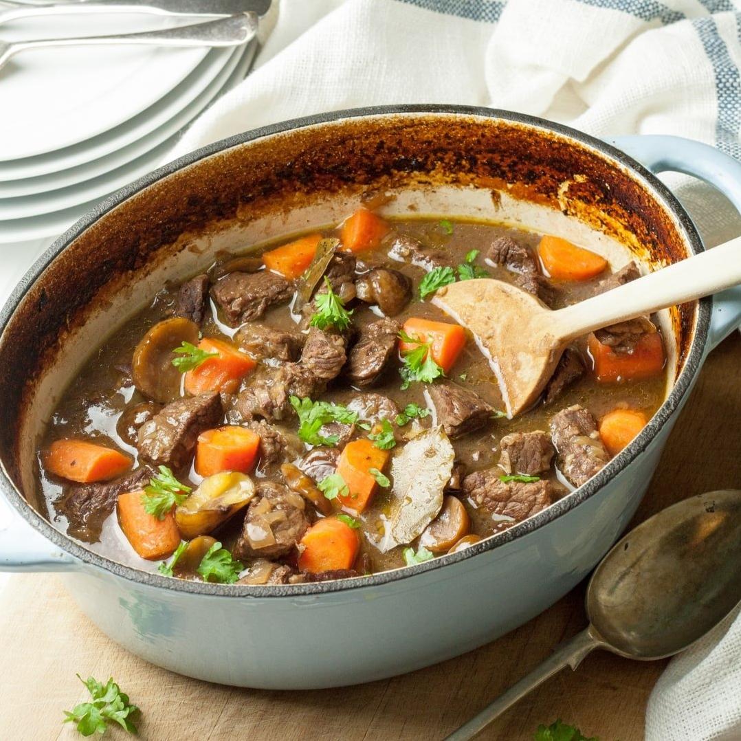 Beef, Chestnut, and Red Wine Stew