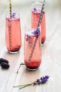 Blackberry Violet Champagne Cocktail