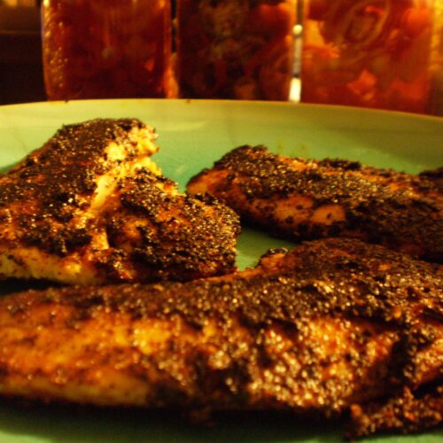 Blackened Tilapia With Shrimp in Mornay Wine Sauce