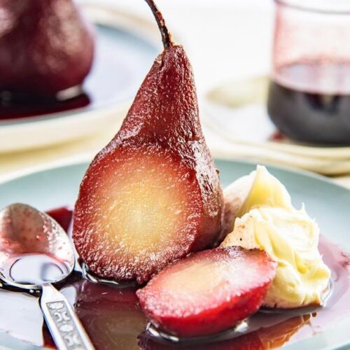 Braised Pears in Red Wine
