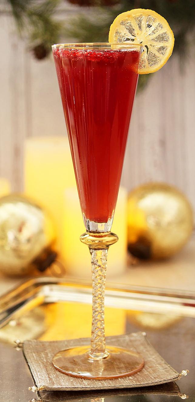  Bursting with flavors, this festive champagne cocktail is a must-try.