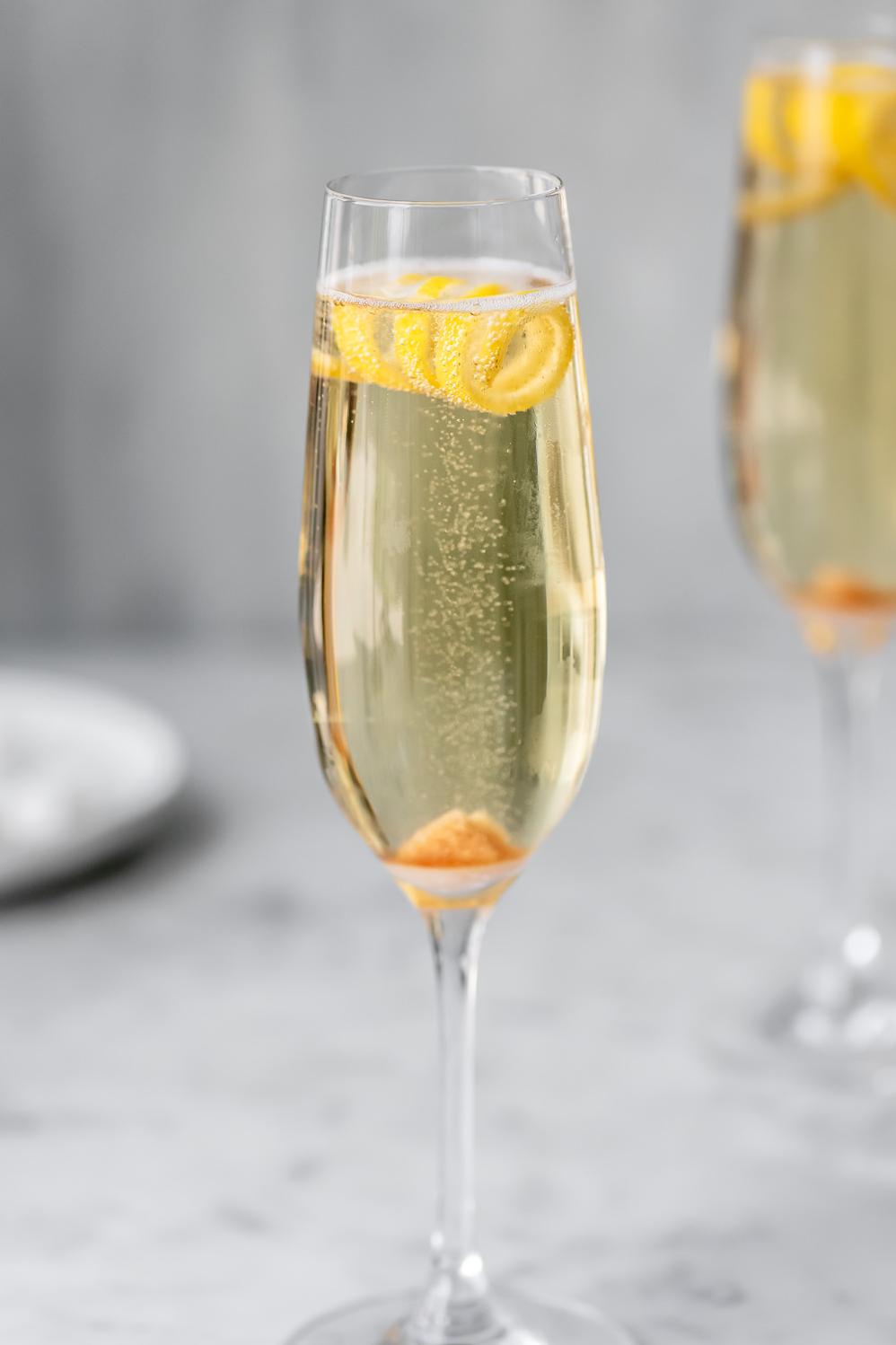  Champagne and a hint of sweetness make for a beautiful pairing in this martini.