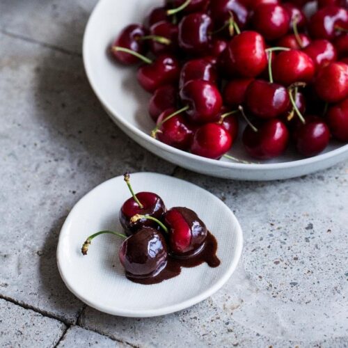 Cherries in Pinot Noir Wine