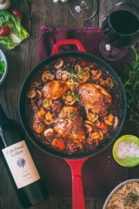 Chicken and Red Wine Sauce