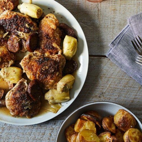 Chicken and Sausage With Wine