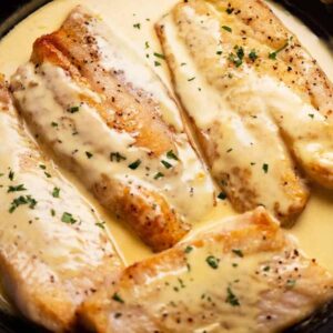 Cod Fish Fillets in a White Wine Sauce