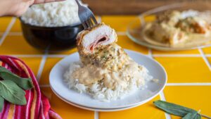 Divine Chicken Rolls With Wine Sauce