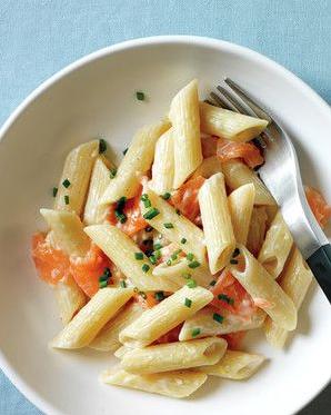  Elevate your pasta game by adding smoked salmon to it.
