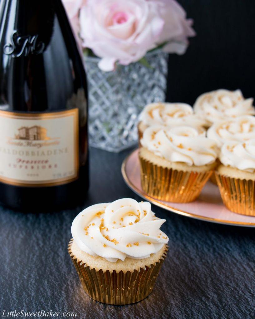  Enjoy every bite of these moist and fluffy Champagne cupcakes with indulgent sweet champagne frosting.