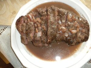 Flat Iron Steak With Cabernet Sauce