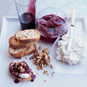 Goat Cheese Mousse With Red-Wine Caramel