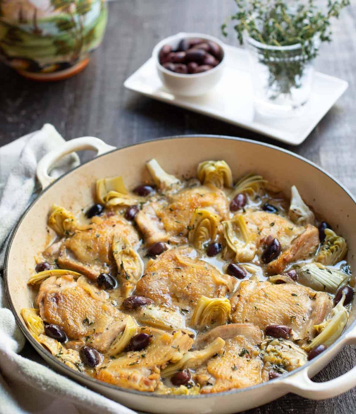  Golden brown chicken with artichoke – a match made in heaven