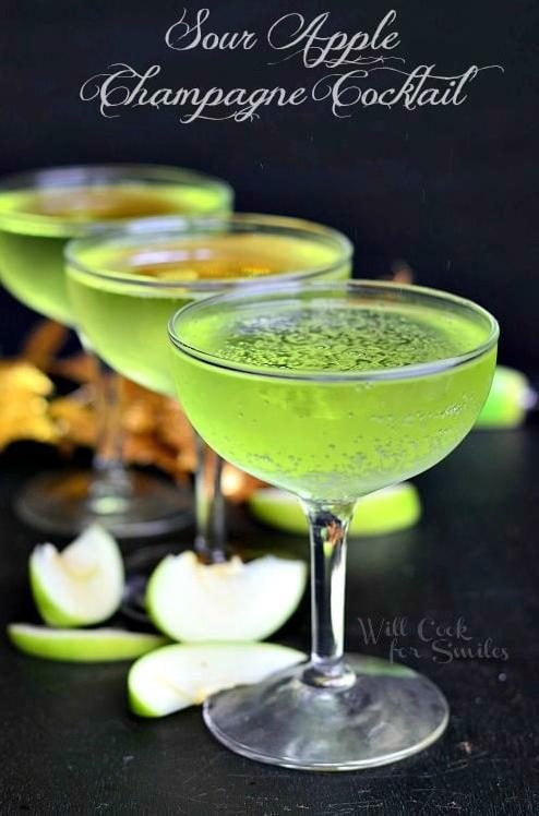 Green Apple Champagne Cocktail