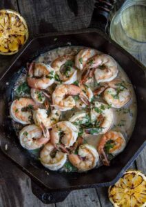 Grilled Shrimp in Wine Sauce