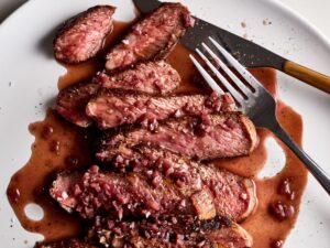 Grilled Steak in Wine Sauce