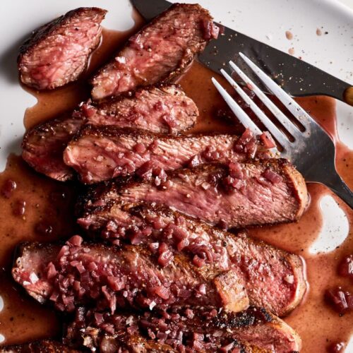 Grilled Steak in Wine Sauce