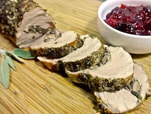 Herb Pork Tenderloin Stuffed With Mushrooms and Port Wine