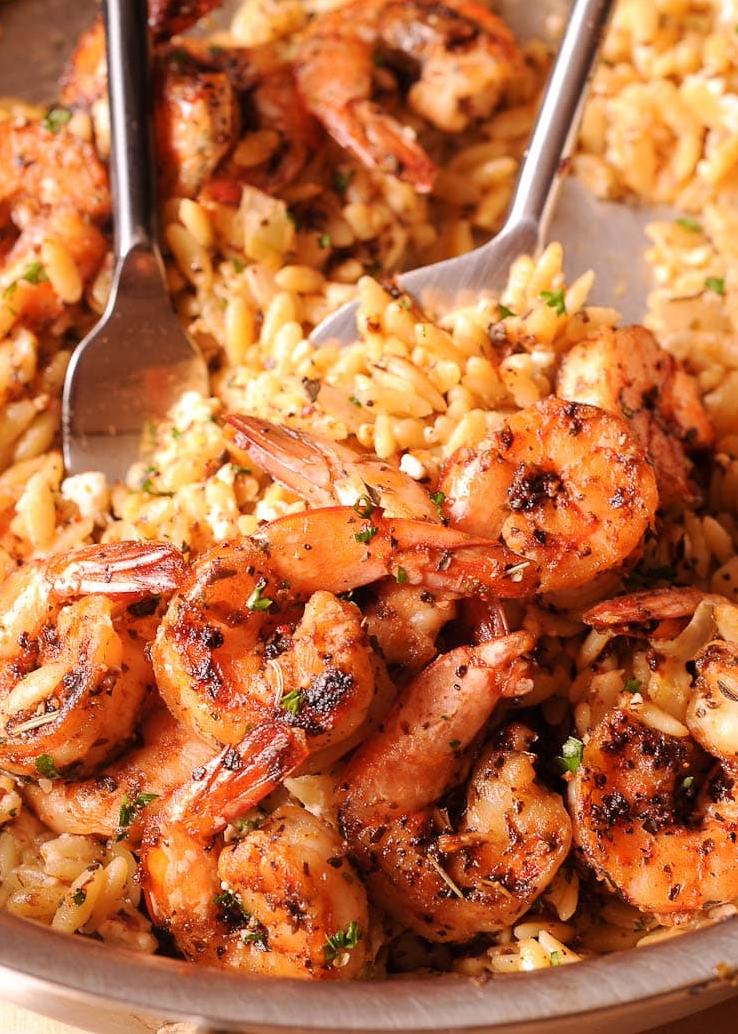  Holy feta cheese! Your taste buds will thank you for this flavorful shrimp and orzo dish.