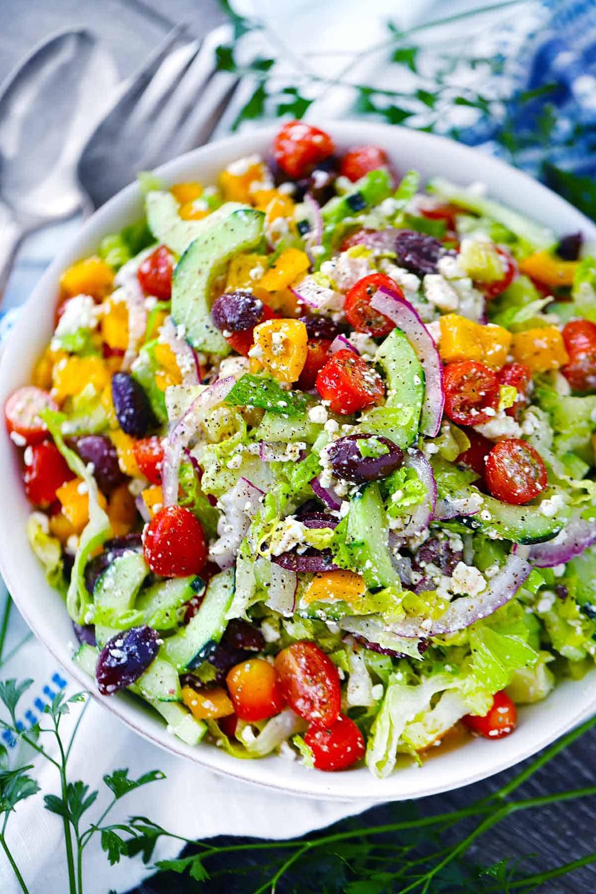  I could eat this Greek salad every day and never get tired of it.