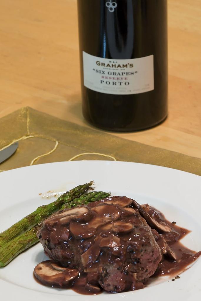  Impress your friends and family with this award-winning pepper steak with port-wine mushroom sauce.