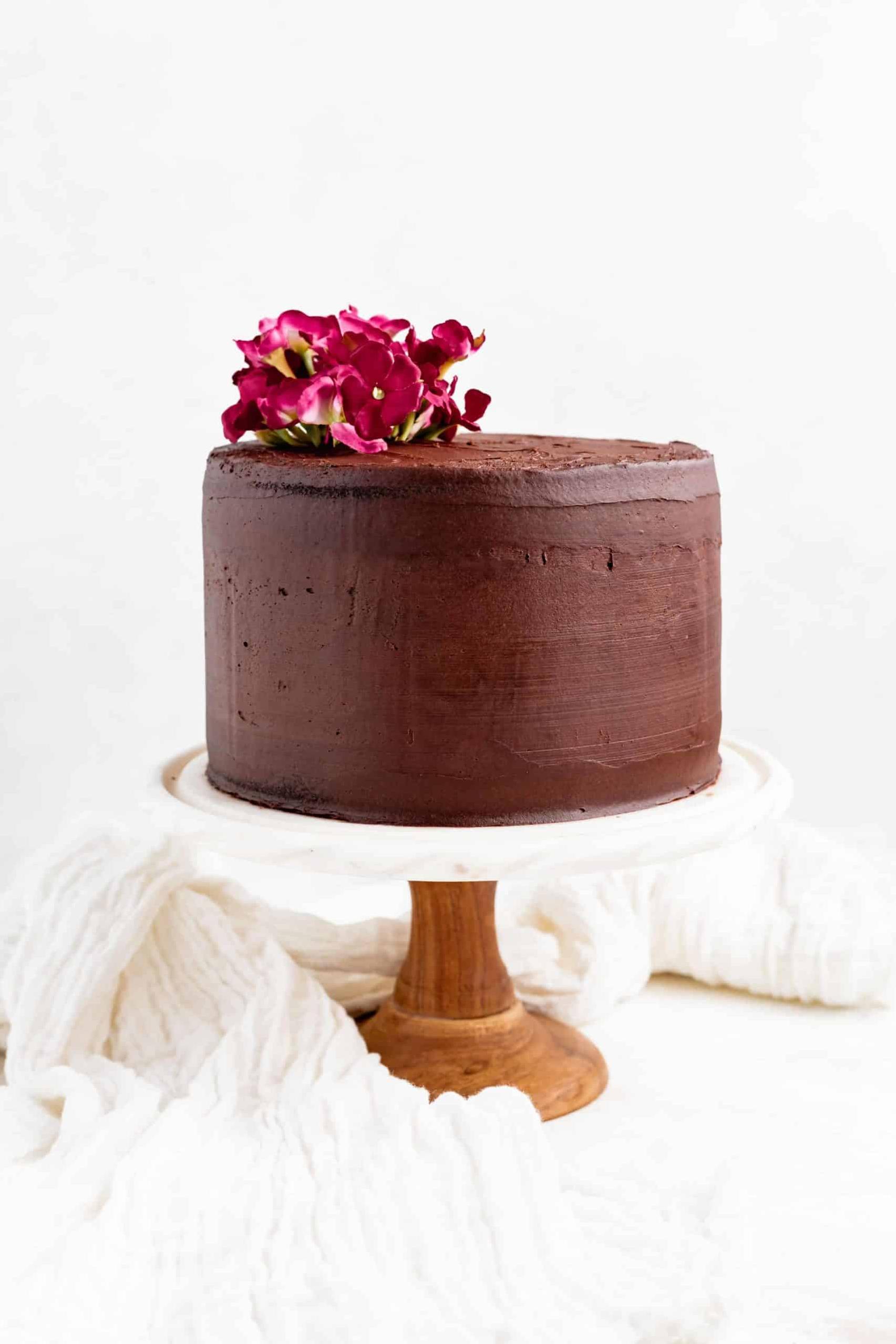  Indulge in the heaven of chocolate and wine with this decadent cake.
