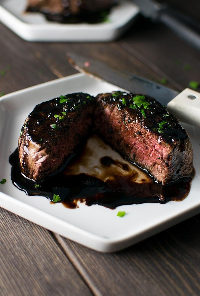  Indulge in the rich, velvety texture of the red wine sauce.