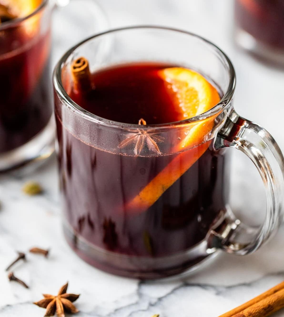  Indulge in the warmth of this spiced wine on a chilly winter day.