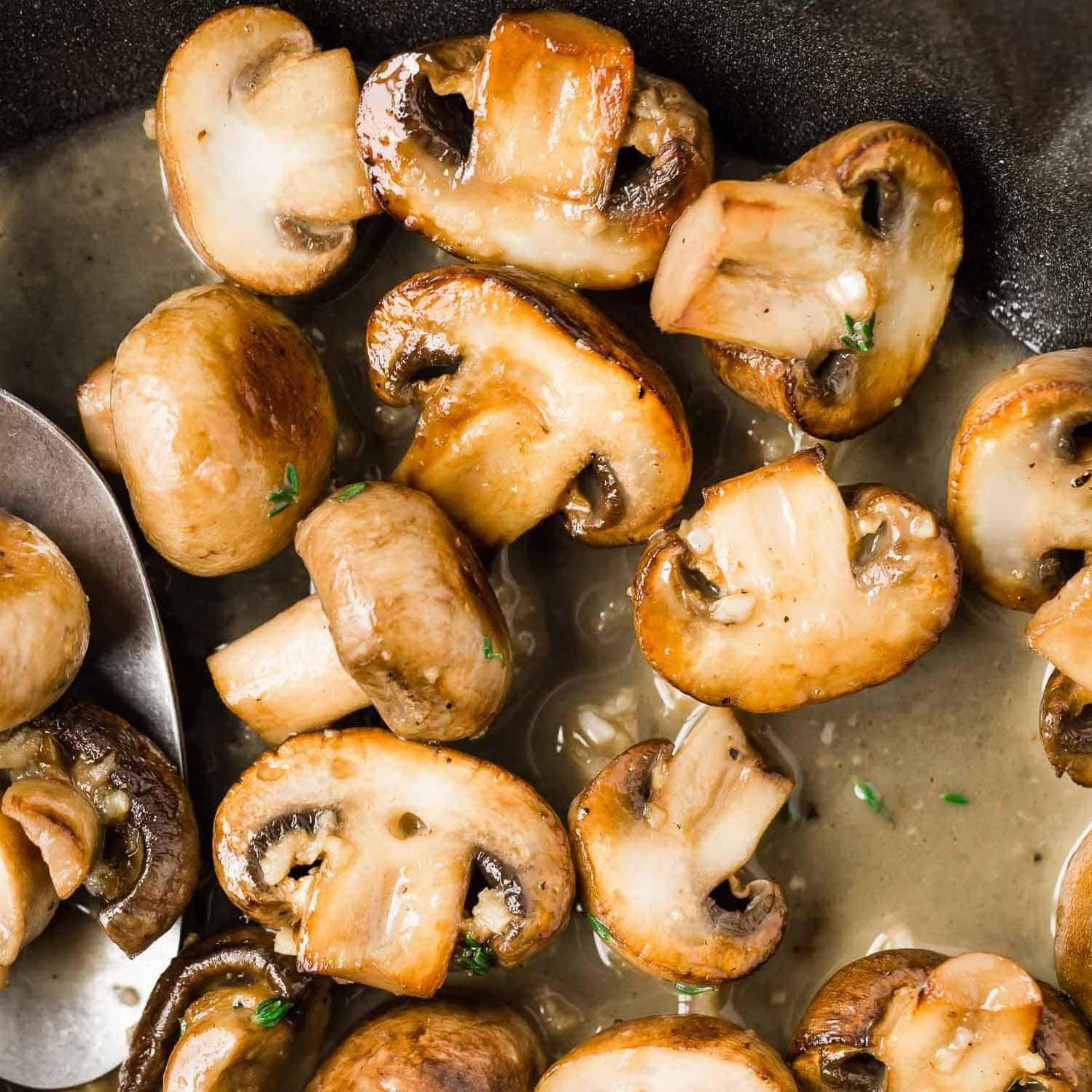  It's incredible how a simple splash of wine can elevate the flavors of mushrooms.