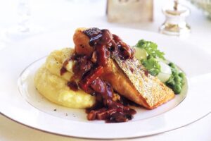 Jamaican Salmon in Wine Sauce