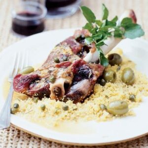 Lamb Shanks With Olives and Wine