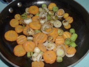 Leeks and Carrots in Chardonnay Cream Sauce